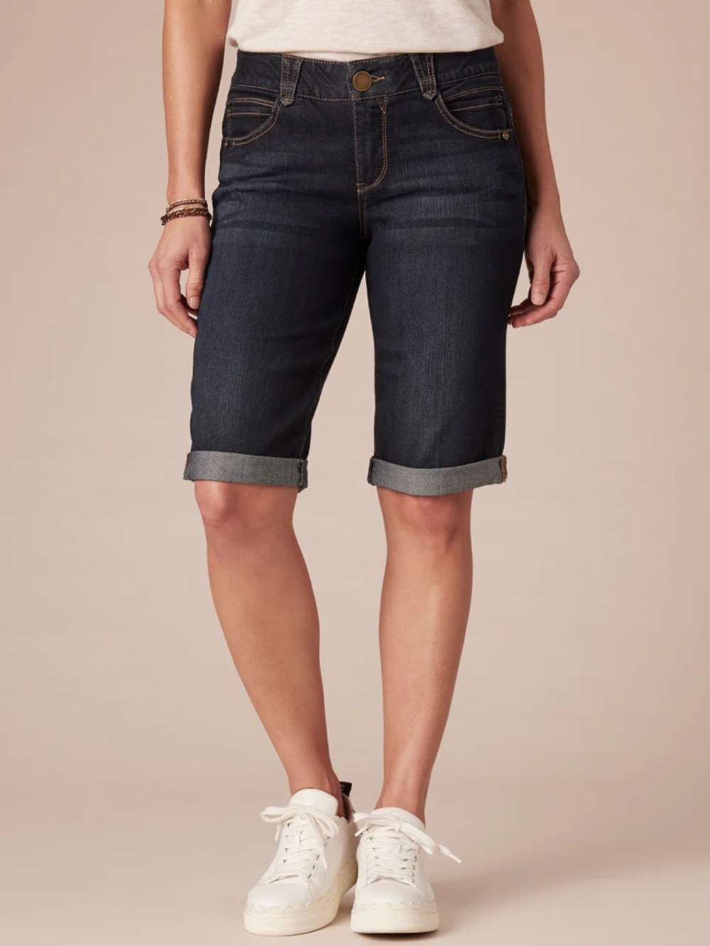 Democracy Navy Denim Bermuda Shorts